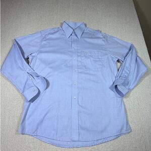 Eton ETASTAR Men 43/17 Blue Long Sleeve Button Front Oxford Dress Shirt Luxury